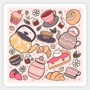 Tea party a cute tea time Sticker